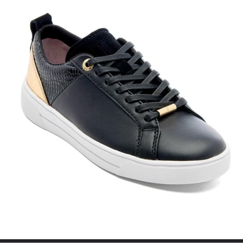 Ted Baker Black and Gold sneakers woman’s size 9 - Picture 2 of 12